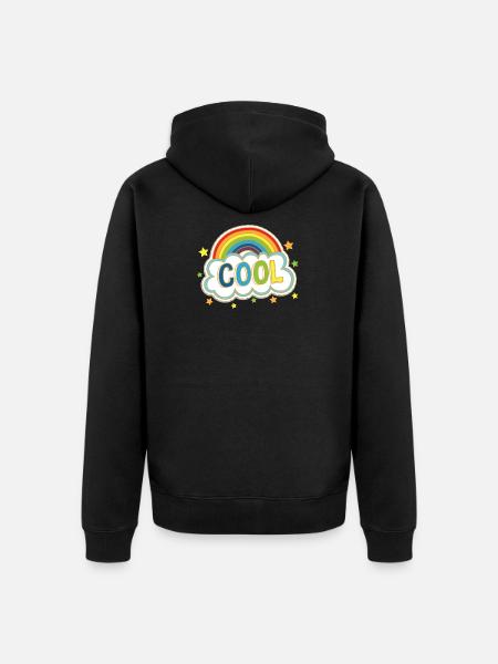 Cooles Regenbogen-Comic-Art-Comic-Buch-Fan-Comicgeschenk - Unisex Premium Bio Zip Hoodie - Schwarz