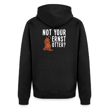 Funny otter - not your serious otter / or? - Unisex Premium Organic Zip Hoodie - black - Back - Nico (187cm)