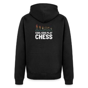 Joueur d'échecs Enfants Retro - Veste à capuche bio Premium Unisexe - noir - Dos - Nico (187cm)