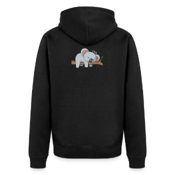 Koala sleep lazy cute gift birthday - Unisex Premium Organic Zip Hoodie - black - Back - Nico (187cm)