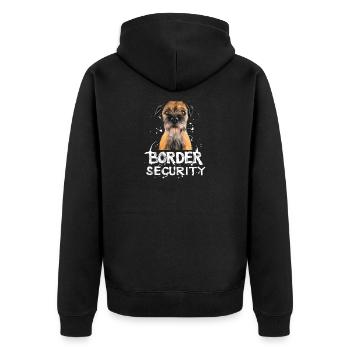 Chemise Border Terrier "SECURITE BORDURE" Vintage - Veste à capuche bio Premium Unisexe - noir - Dos - Nico (187cm)