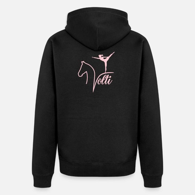 Pferde Reiten Volti Voltigieren Mädchen Geschenk - Unisex Premium Bio Zip Hoodie - Schwarz