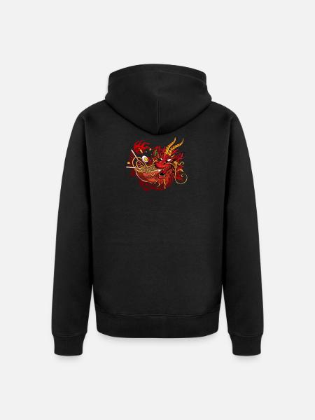 Ramen dragon japan - Unisex Premium Organic Zip Hoodie - black