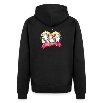 Drôle Trois Petits Cochons Mignons - Veste à capuche bio Premium Unisexe - noir - Dos - Nico (187cm)