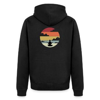 Idée cadeau t-shirt méditation méditer enseignant - Veste à capuche bio Premium Unisexe - noir - Dos - Nico (187cm)