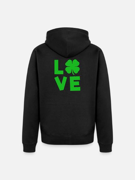 St Patricks day love - Unisex Premium Organic Zip Hoodie - black