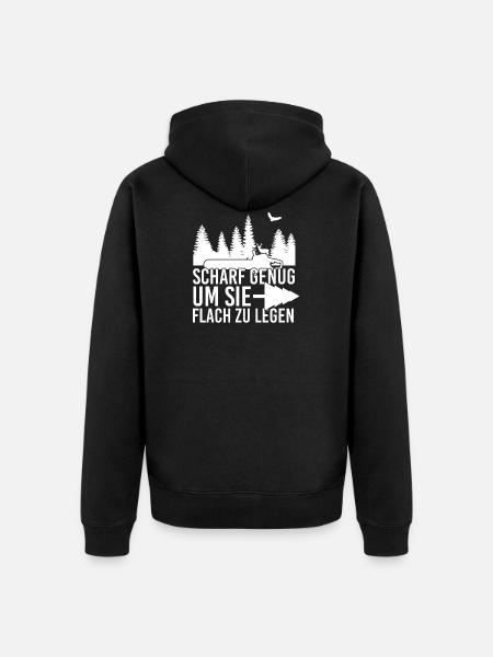 Holz - Unisex Premium Bio Zip Hoodie - Schwarz