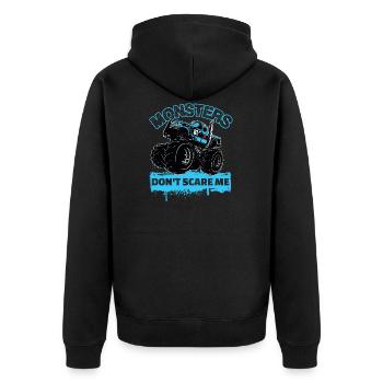 Monster Trucks - Monsters Don’t Scare Me - Veste à capuche bio Premium Unisexe - noir - Dos - Nico (187cm)