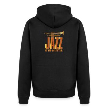 Cooler Jazz es herauf ein kleines Soul-Musik-Jazzgeschenk - Unisex Premium Bio Zip Hoodie - Schwarz - Hinten - Nico (187cm)