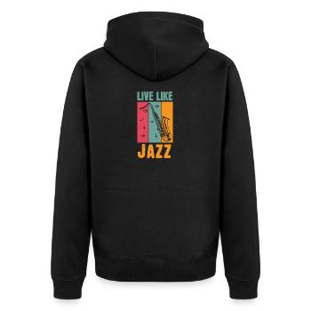 Cool Vintage Jazz Sax Live Like Jazz Jazz cadeau - Veste à capuche bio Premium Unisexe - noir - Dos - Nico (187cm)