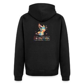 Taubenzüchter Taubenzucht Taubenzuchtverein Taube - Unisex Premium Bio Zip Hoodie - Schwarz - Hinten - Nico (187cm)