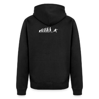 Fencing Evolution - Unisex Premium Organic Zip Hoodie - black - Back - Nico (187cm)