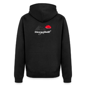 Schwarzwaldmädel Bollenhut Tracht Schwarzwald - Unisex Premium Bio Zip Hoodie - Schwarz - Hinten - Nico (187cm)