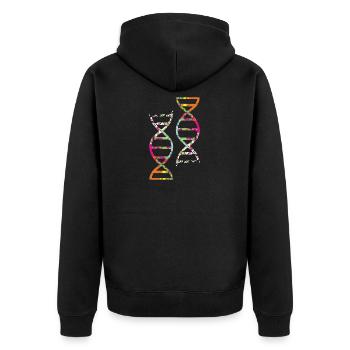 DNA molecule biologist or a geneticist gift - Unisex Premium Organic Zip Hoodie - black - Back - Nico (187cm)
