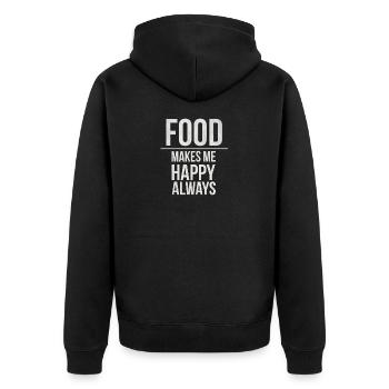 Eat - Unisex Premium Organic Zip Hoodie - black - Back - Nico (187cm)