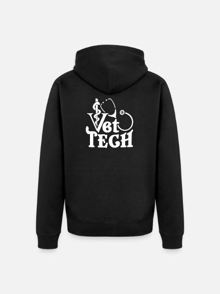 Vet Tech Stethoscope - Unisex Premium Organic Zip Hoodie - black
