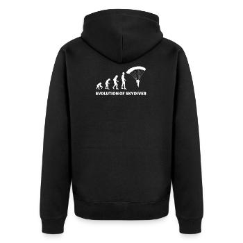 Evolution of Skydiving Skydiving Gift - Unisex Premium Organic Zip Hoodie - black - Back - Nico (187cm)
