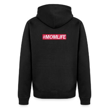 Mutter - Unisex Premium Bio Zip Hoodie - Schwarz - Hinten - Nico (187cm)
