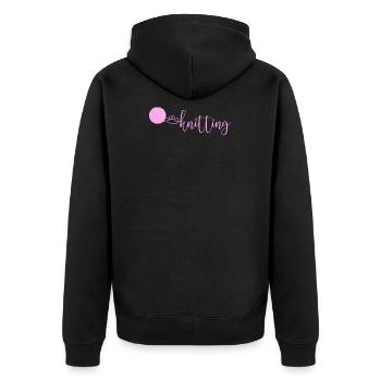 Knitting - Unisex Premium Organic Zip Hoodie - black - Back - Nico (187cm)