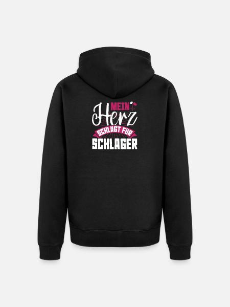 Schlager Liebe - Unisex Premium Bio Zip Hoodie - Schwarz