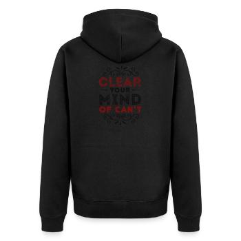 Mindset - Unisex Premium Bio Zip Hoodie - Schwarz - Hinten - Nico (187cm)