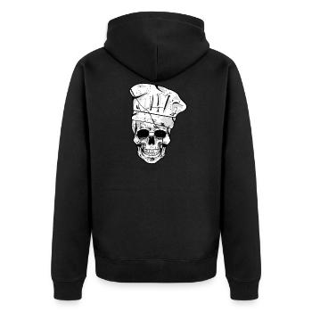 Chapeau de chef crâne Griller Hobby Chef Chefkoc - Veste à capuche bio Premium Unisexe - noir - Dos - Nico (187cm)