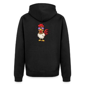 Poulet frais avec des lunettes de soleil - Veste à capuche bio Premium Unisexe - noir - Dos - Nico (187cm)