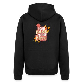 Bäcker backen - Unisex Premium Bio Zip Hoodie - Schwarz - Hinten - Nico (187cm)