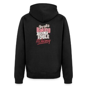Bäcker backen - Unisex Premium Bio Zip Hoodie - Schwarz - Hinten - Nico (187cm)