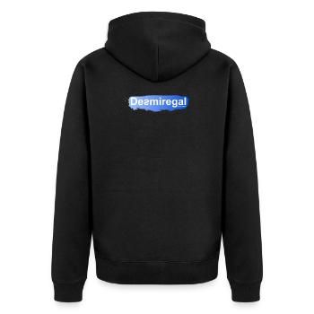 desmiregal Shirt from a store t-shirt geschenk - Unisex Premium Bio Zip Hoodie - Schwarz - Hinten - Nico (187cm)