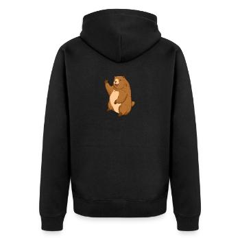 Marmotte Maskot Marmot Gift - Veste à capuche bio Premium Unisexe - noir - Dos - Nico (187cm)