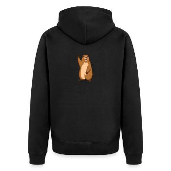 Marmot marmot gift - Unisex Premium Organic Zip Hoodie - black - Back - Nico (187cm)
