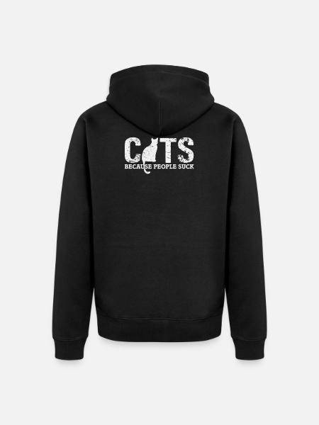 Katze - Unisex Premium Bio Zip Hoodie - Schwarz