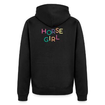 Chevaux cheval fille cheval fille cadeau - Veste à capuche bio Premium Unisexe - noir - Dos - Nico (187cm)