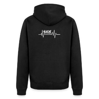 Herzschlag Linedance Western Country Tanzgruppe - Unisex Premium Bio Zip Hoodie - Schwarz - Hinten - Nico (187cm)