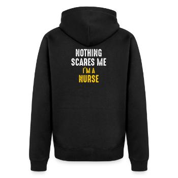 Nurse - Unisex Premium Organic Zip Hoodie - black - Back - Nico (187cm)