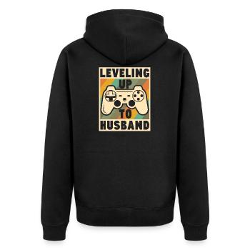 Mise à niveau vers le célibataire cadeau mari - Veste à capuche bio Premium Unisexe - noir - Dos - Nico (187cm)