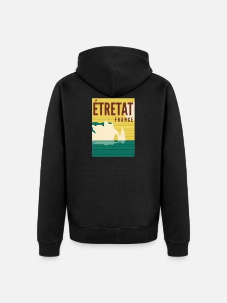 Etretat - Frankreich - Unisex Premium Bio Zip Hoodie - Schwarz