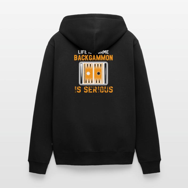 Backgammon Backgammon ist ernst Unisex Premium Bio Zip Hoodie