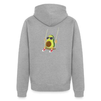 Swing d'avocat échangiste drôle - Veste à capuche bio Premium Unisexe - gris chiné - Dos - Nico (187cm)