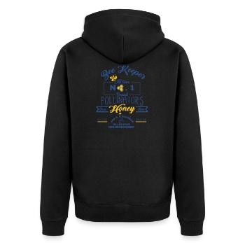 Bee Keepers Pollinators Honey Farmer Bottle Label - Unisex Premium Organic Zip Hoodie - black - Back - Nico (187cm)