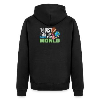 Environmental protection gift for all environmentalists - Unisex Premium Organic Zip Hoodie - black - Back - Nico (187cm)