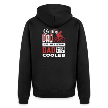 Radfahren Radfahren Papa Kühler - Unisex Premium Bio Zip Hoodie - Schwarz - Hinten - Nico (187cm)