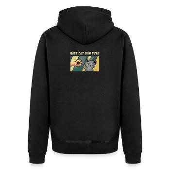 Meilleur chat papa jamais - Meilleur chat papa poing bosse - Veste à capuche bio Premium Unisexe - noir - Dos - Nico (187cm)