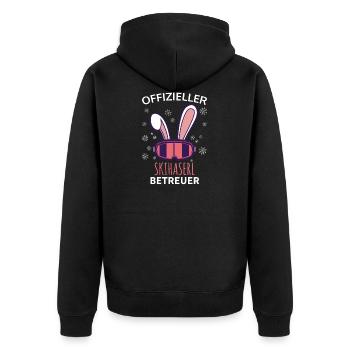 Offizieller Skihaserl Betreuer Skilehrer Skifahrer - Unisex Premium Bio Zip Hoodie - Schwarz - Hinten - Nico (187cm)