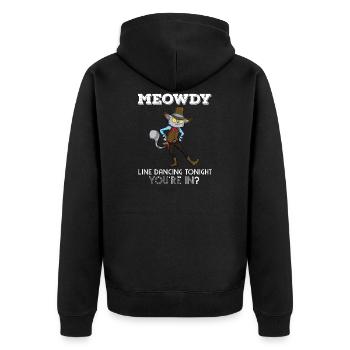 Ligne Danse Chat Cowboy Ligne Danse Chats Pun Pun Dire - Veste à capuche bio Premium Unisexe - noir - Dos - Nico (187cm)