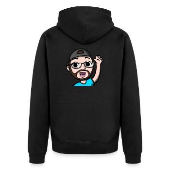 Funny Hi Emoji comic design by gaming streamer - Unisex Premium Organic Zip Hoodie - black - Back - Nico (187cm)