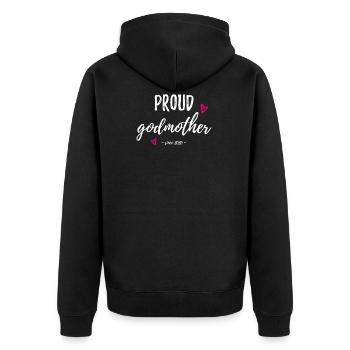 Patentante - Unisex Premium Bio Zip Hoodie - Schwarz - Hinten - Nico (187cm)