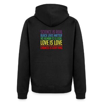 Gay Pride Lesbian Love Right Bisexual Perfect Gift - Veste à capuche bio Premium Unisexe - noir - Dos - Nico (187cm)