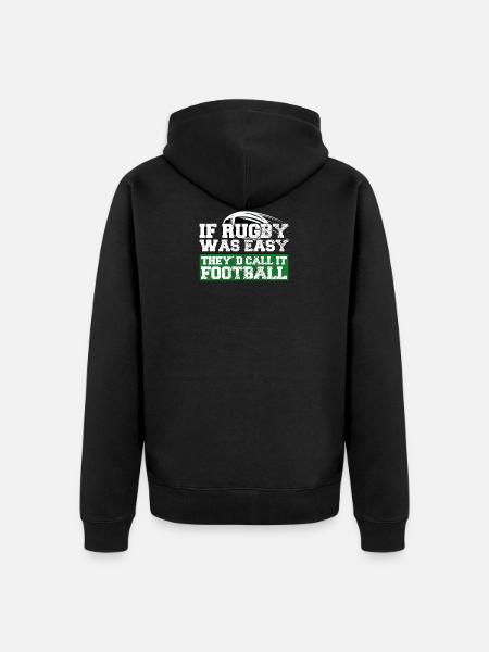 Rugby rugby player saying gift - Unisex Premium Organic Zip Hoodie - black